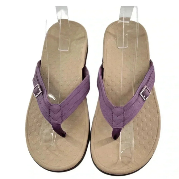 Vionic Shoes - New Vionic Patty womens sandals size 10 42 purple canvas thong flip flops
